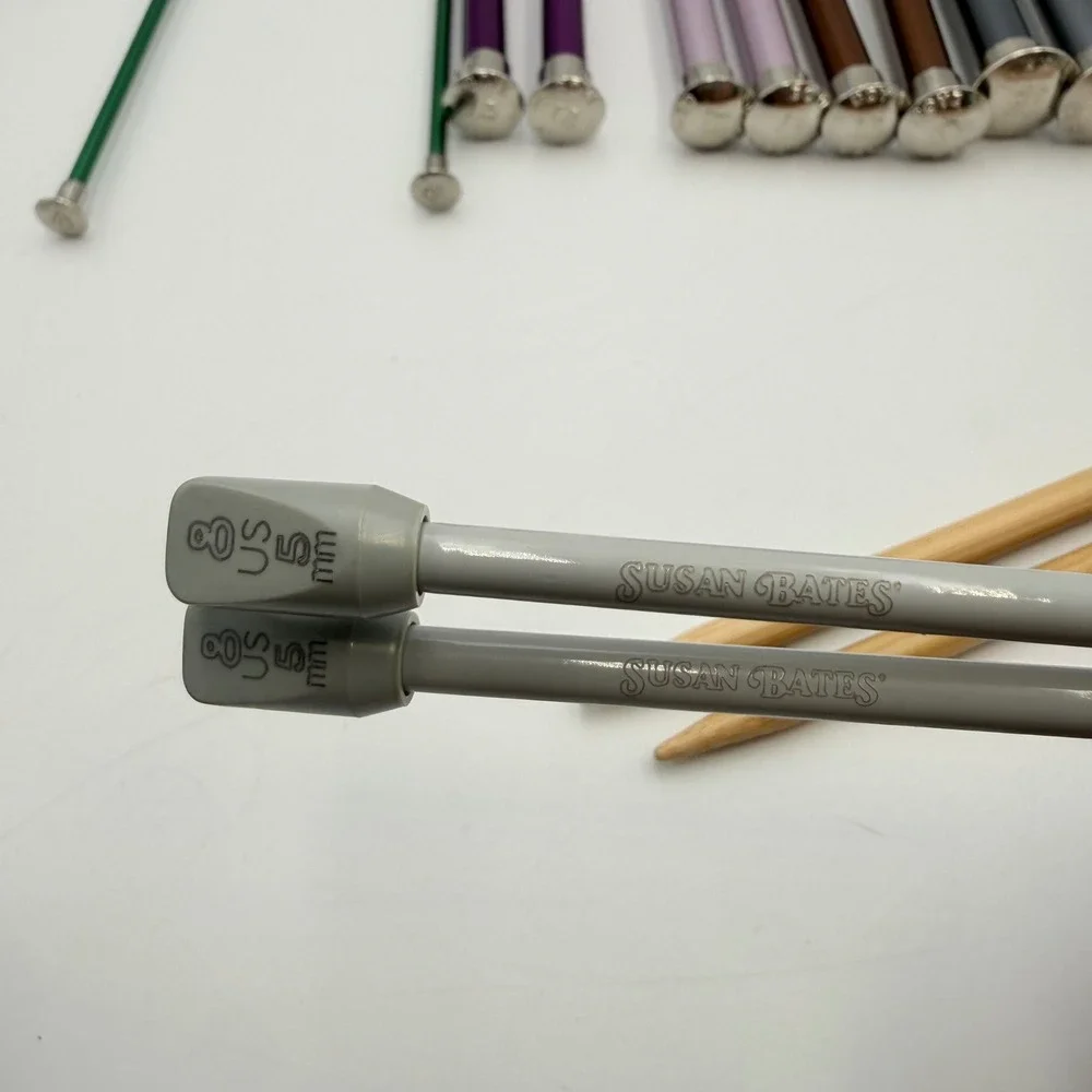 Mixed Knitting Needle Lot Boye Susan Bates Clover Bamboo Aluminum Sizes 4-17